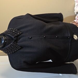 Nwt XL Sioni black sweater with Stone And Removable Collar